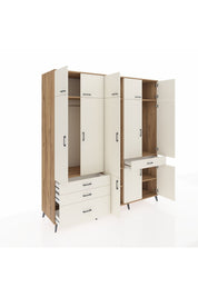 Kronos Dolap 8 Raflı 4 Çekmeceli 3 Askılı 220x59x243 Çam-Aytaşı/Aytaşı