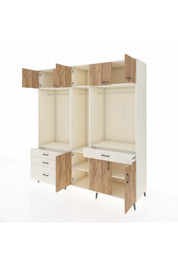 Kronos Dolap 8 Raflı 4 Çekmeceli 3 Askılı 220x59x243 Aytaşı-Çam/Aytaşı