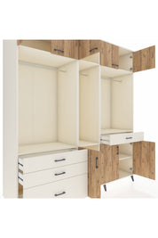Kronos Dolap 8 Raflı 4 Çekmeceli 3 Askılı 220x59x243 Aytaşı-Çam/Aytaşı