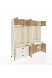 Kronos Dolap 8 Raflı 4 Çekmeceli 3 Askılı 220x59x243 Aytaşı-Çam/Aytaşı