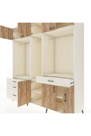 Kronos Dolap 8 Raflı 4 Çekmeceli 3 Askılı 220x59x243 Aytaşı-Çam/Aytaşı