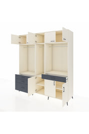 Kronos Dolap 8 Raflı 4 Çekmeceli 3 Askılı 220x59x243 Aytaşı-Aytaşı/Antrasit