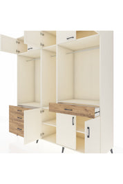 Kronos Dolap 8 Raflı 4 Çekmeceli 3 Askılı 220x59x243 Aytaşı-Aytaşı/Çam