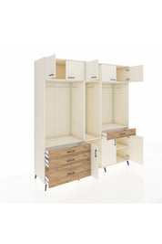 Kronos Dolap 8 Raflı 4 Çekmeceli 3 Askılı 220x59x243 Aytaşı-Aytaşı/Çam