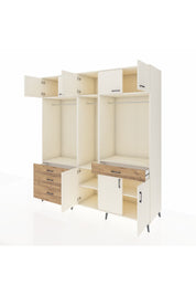 Kronos Dolap 8 Raflı 4 Çekmeceli 3 Askılı 220x59x243 Aytaşı-Aytaşı/Çam