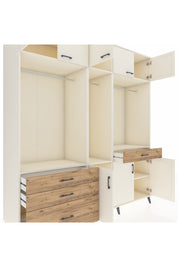 Kronos Dolap 8 Raflı 4 Çekmeceli 3 Askılı 220x59x243 Aytaşı-Aytaşı/Çam