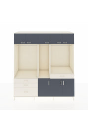 Kronos Dolap 8 Raflı 4 Çekmeceli 3 Askılı 220x59x243 Aytaşı-Antrasit/Aytaşı