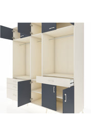 Kronos Dolap 8 Raflı 4 Çekmeceli 3 Askılı 220x59x243 Aytaşı-Antrasit/Aytaşı