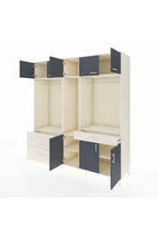 Kronos Dolap 8 Raflı 4 Çekmeceli 3 Askılı 220x59x243 Aytaşı-Antrasit/Aytaşı