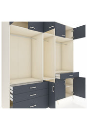 Kronos Dolap 8 Raflı 4 Çekmeceli 3 Askılı 220x59x243 Aytaşı-Antrasit/Antrasit