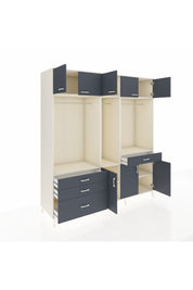 Kronos Dolap 8 Raflı 4 Çekmeceli 3 Askılı 220x59x243 Aytaşı-Antrasit/Antrasit