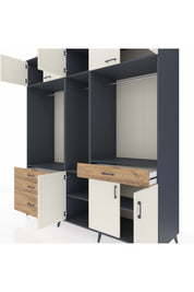 Kronos Dolap 8 Raflı 4 Çekmeceli 3 Askılı 220x59x243 - S784M059V15C