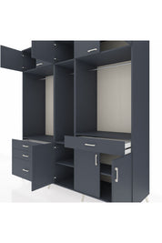 Kronos Dolap 8 Raflı 4 Çekmeceli 3 Askılı 220x59x243 - S784M059V17C