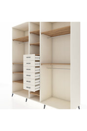 Kronos Dolap 10 Raflı 6 Çekmeceli 3 Askılı 220x59x243 Aytaşı-Çam/Aytaşı