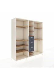 Kronos Dolap 10 Raflı 6 Çekmeceli 3 Askılı 220x59x243 Aytaşı-Çam/Antrasit