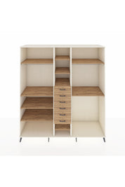 Kronos Dolap 10 Raflı 6 Çekmeceli 3 Askılı 220x59x243 Aytaşı-Çam/Çam