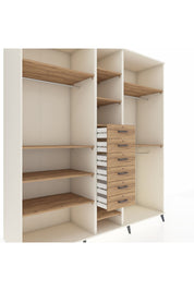 Kronos Dolap 10 Raflı 6 Çekmeceli 3 Askılı 220x59x243 Aytaşı-Çam/Çam