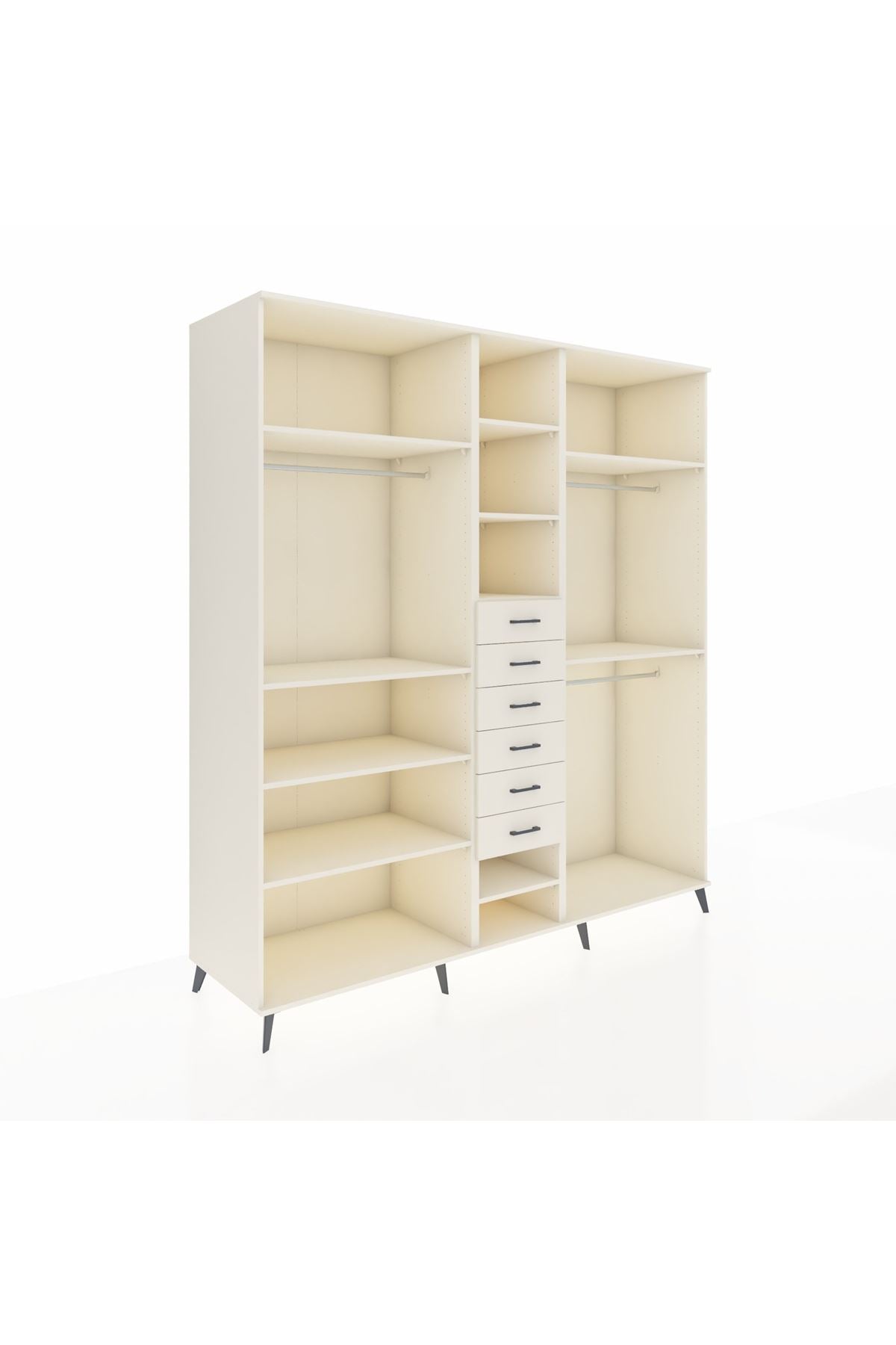 Kronos Dolap 10 Raflı 6 Çekmeceli 3 Askılı 220x59x243 Aytaşı-Aytaşı/Aytaşı