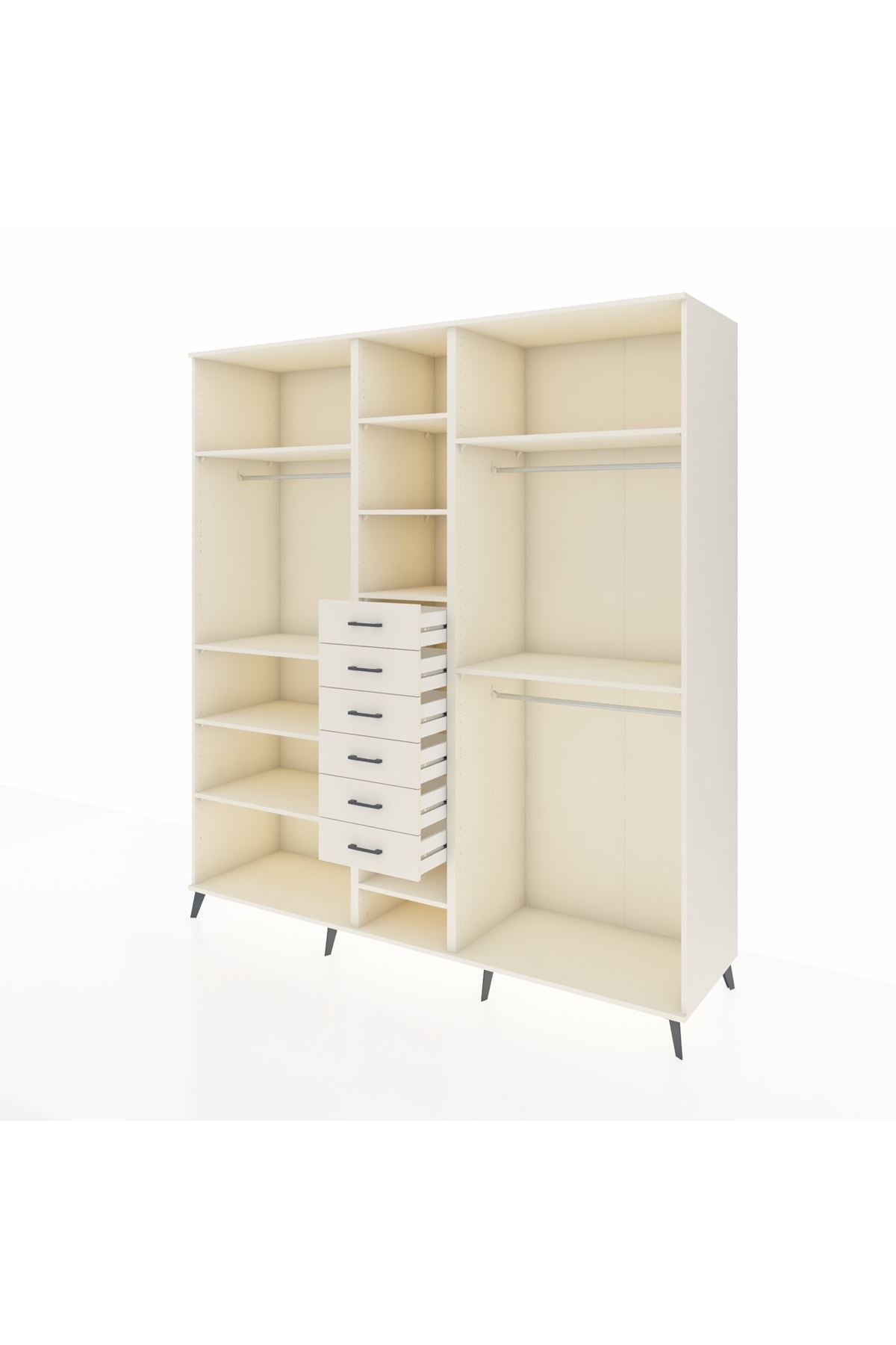 Kronos Dolap 10 Raflı 6 Çekmeceli 3 Askılı 220x59x243 Aytaşı-Aytaşı/Aytaşı