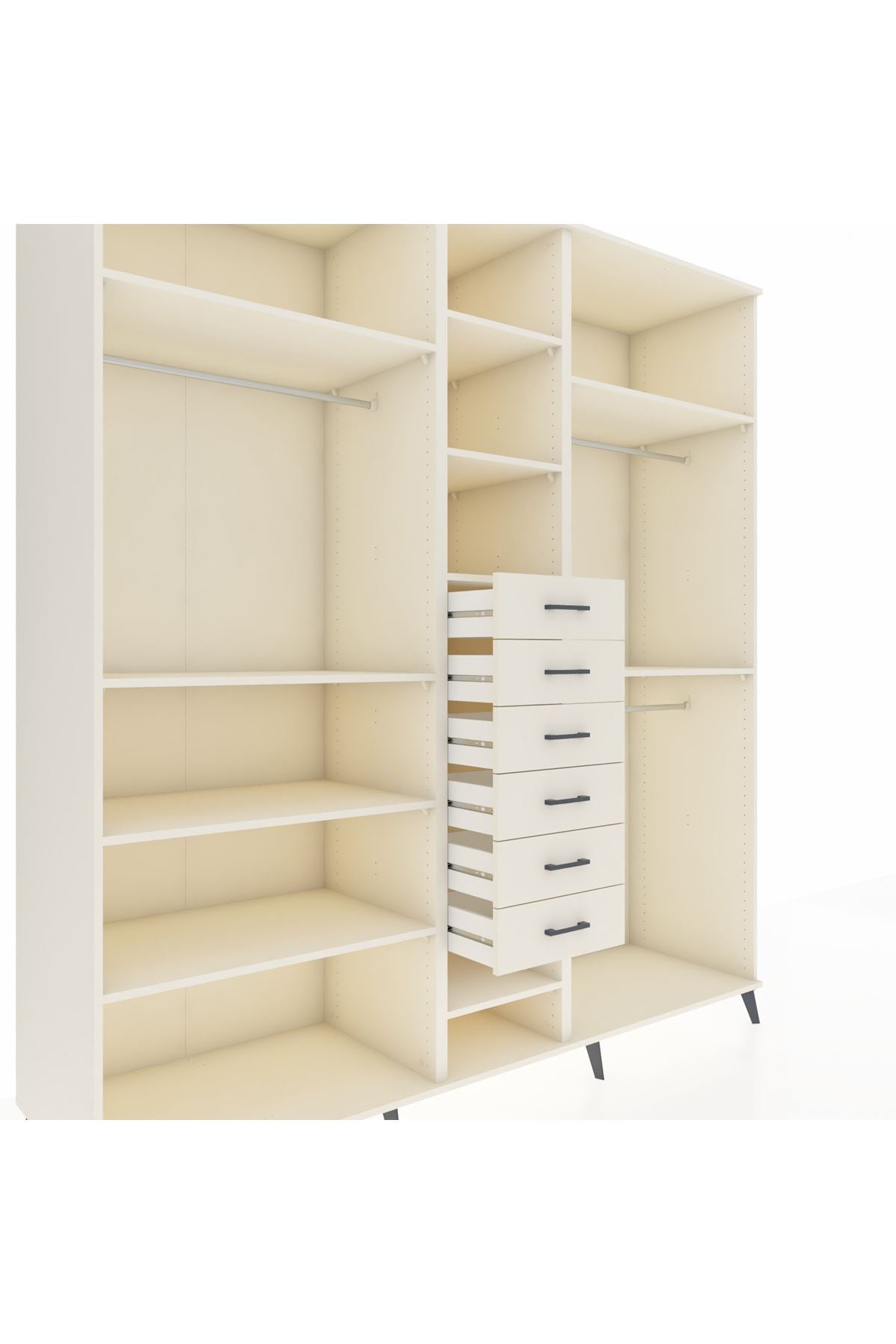 Kronos Dolap 10 Raflı 6 Çekmeceli 3 Askılı 220x59x243 Aytaşı-Aytaşı/Aytaşı