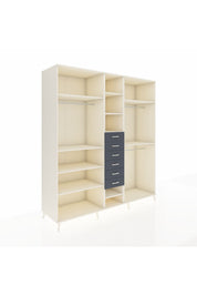 Kronos Dolap 10 Raflı 6 Çekmeceli 3 Askılı 220x59x243 Aytaşı-Aytaşı/Antrasit