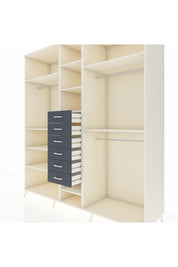 Kronos Dolap 10 Raflı 6 Çekmeceli 3 Askılı 220x59x243 Aytaşı-Aytaşı/Antrasit