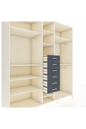 Kronos Dolap 10 Raflı 6 Çekmeceli 3 Askılı 220x59x243 Aytaşı-Aytaşı/Antrasit