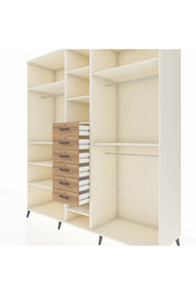 Kronos Dolap 10 Raflı 6 Çekmeceli 3 Askılı 220x59x243 Aytaşı-Aytaşı/Çam