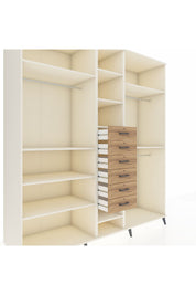 Kronos Dolap 10 Raflı 6 Çekmeceli 3 Askılı 220x59x243 Aytaşı-Aytaşı/Çam