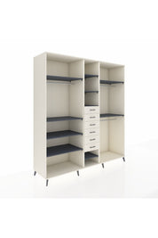 Kronos Dolap 10 Raflı 6 Çekmeceli 3 Askılı 220x59x243 Aytaşı-Antrasit/Aytaşı