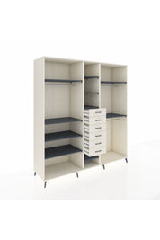 Kronos Dolap 10 Raflı 6 Çekmeceli 3 Askılı 220x59x243 Aytaşı-Antrasit/Aytaşı