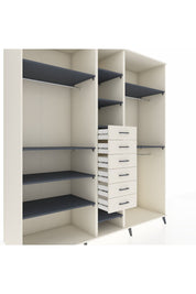 Kronos Dolap 10 Raflı 6 Çekmeceli 3 Askılı 220x59x243 Aytaşı-Antrasit/Aytaşı