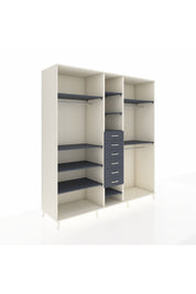 Kronos Dolap 10 Raflı 6 Çekmeceli 3 Askılı 220x59x243 Aytaşı-Antrasit/Antrasit