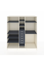 Kronos Dolap 10 Raflı 6 Çekmeceli 3 Askılı 220x59x243 Aytaşı-Antrasit/Antrasit