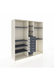 Kronos Dolap 10 Raflı 6 Çekmeceli 3 Askılı 220x59x243 Aytaşı-Antrasit/Antrasit