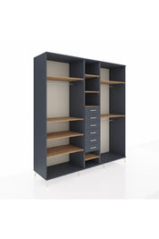 Kronos Dolap 10 Raflı 6 Çekmeceli 3 Askılı 220x59x243 Antrasit-Çam/Antrasit