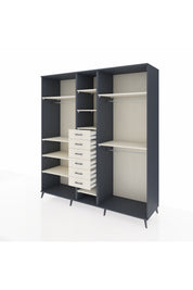 Kronos Dolap 10 Raflı 6 Çekmeceli 3 Askılı 220x59x243 Antrasit-Aytaşı/Aytaşı