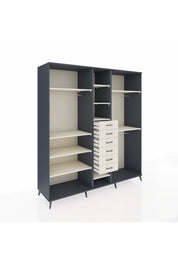 Kronos Dolap 10 Raflı 6 Çekmeceli 3 Askılı 220x59x243 Antrasit-Aytaşı/Aytaşı