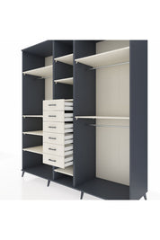 Kronos Dolap 10 Raflı 6 Çekmeceli 3 Askılı 220x59x243 Antrasit-Aytaşı/Aytaşı