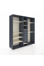 Kronos Dolap 10 Raflı 6 Çekmeceli 3 Askılı 220x59x243 Antrasit-Aytaşı/Antrasit