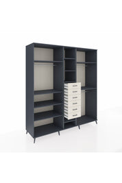 Kronos Dolap 10 Raflı 6 Çekmeceli 3 Askılı 220x59x243 Antrasit-Antrasit/Aytaşı