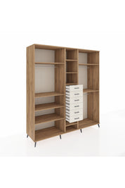 Kronos Dolap 10 Raflı 6 Çekmeceli 3 Askılı 220x59x243 Çam-Çam/Aytaşı