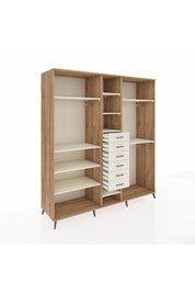 Kronos Dolap 10 Raflı 6 Çekmeceli 3 Askılı 220x59x243 Çam-Aytaşı/Aytaşı