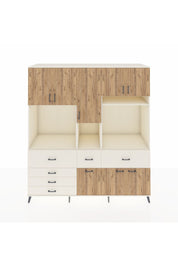 Kronos Dolap 10 Raflı 6 Çekmeceli 8 Kapaklı 220x59x243 Aytaşı-Çam/Aytaşı