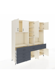 Kronos Dolap 10 Raflı 6 Çekmeceli 8 Kapaklı 220x59x243 Aytaşı-Aytaşı/Antrasit