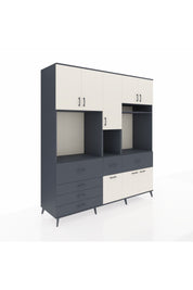 Kronos Dolap 10 Raflı 6 Çekmeceli 8 Kapaklı 220x59x243 Antrasit-Aytaşı/Antrasit