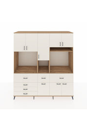 Kronos Dolap 10 Raflı 6 Çekmeceli 8 Kapaklı 220x59x243 Çam-Aytaşı/Aytaşı