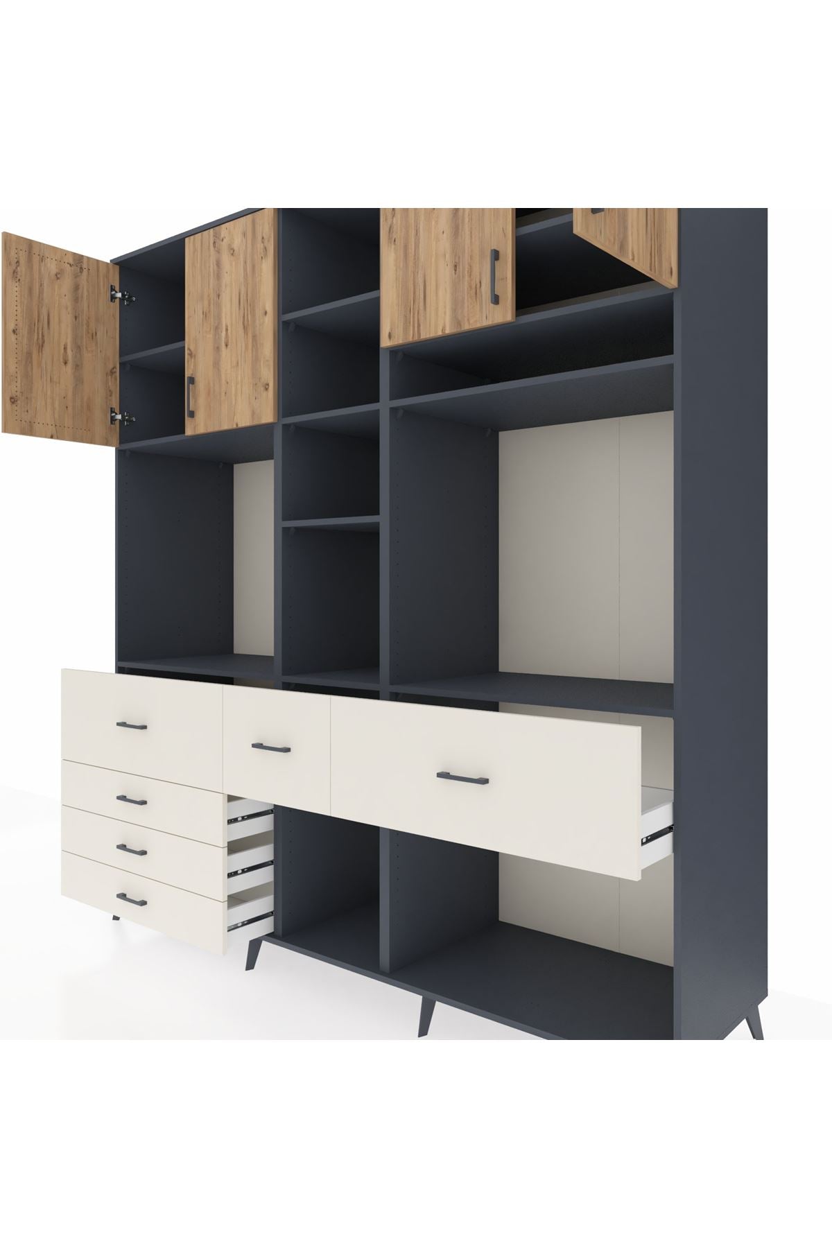 Kronos Dolap 11 Raflı 6 Çekmeceli 4 Kapaklı 220x59x243 - S784M062V10C