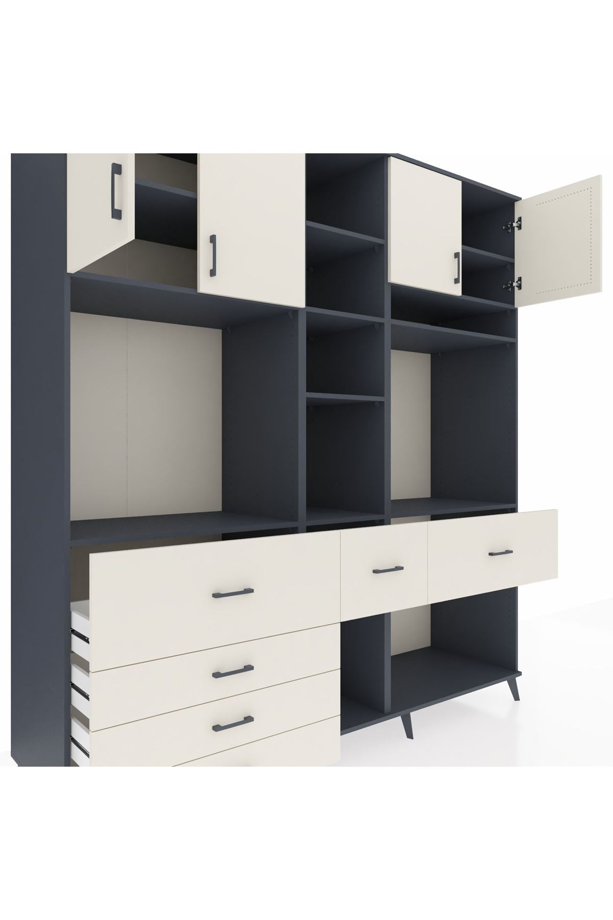 Kronos Dolap 11 Raflı 6 Çekmeceli 4 Kapaklı 220x59x243 - S784M062V13C