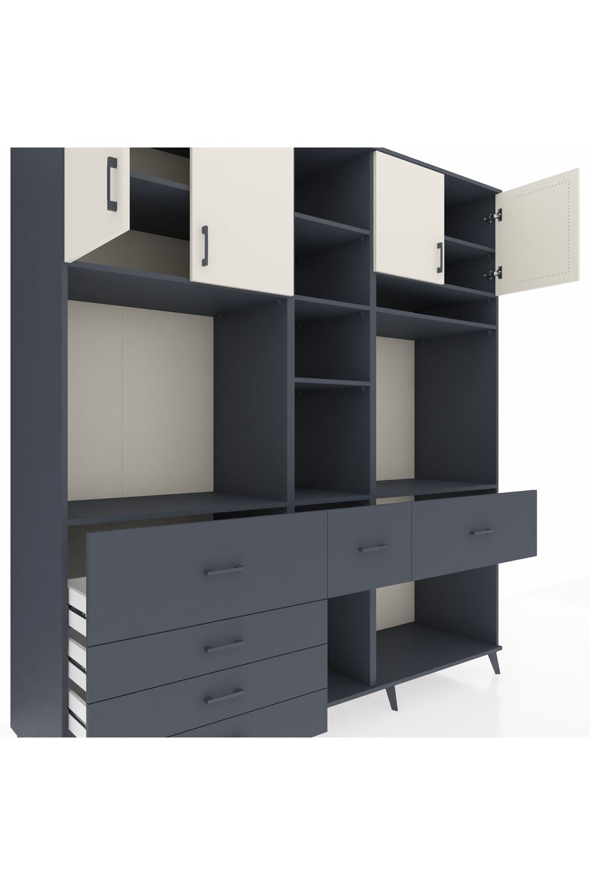 Kronos Dolap 11 Raflı 6 Çekmeceli 4 Kapaklı 220x59x243 - S784M062V14C